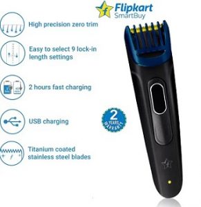 Flipkart SmartBuy ProCut + Fast Charge Titanium Coated Cordless USB Trimmer for Rs.799 @ Flipkart