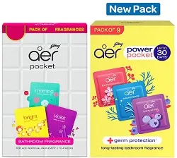 Godrej aer Pocket – Bathroom Fragrances – 9×10 g Pack worth Rs.540 for Rs.440 (Limited Period Deal)