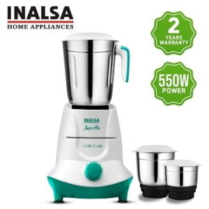 Inalsa Jazz Pro 550-Watt Mixer Grinder with 3 Jars