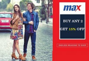 Max Clothing for Mens / Womens / Boys / Girls: Buy 2 Get 15% off