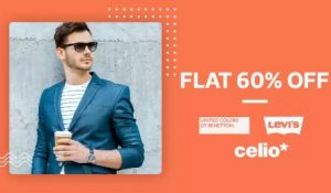 Flat 60% off on Men's Clothing, Footwear & Accessories