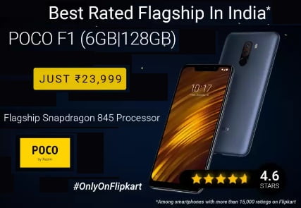 POCO F1 (Graphite Black, 128 GB) (6 GB RAM) for Rs.23,999 @ Flipkart ...