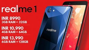 RealMe 1 (4 GB +64 GB) for Rs.10,990 | RealMe 1 (6 GB +128 GB) for Rs.13,990 + FREE Case & Screen Guard @ Amazon + Extra 5% Off with HDFC Debit / Credit Card EMI