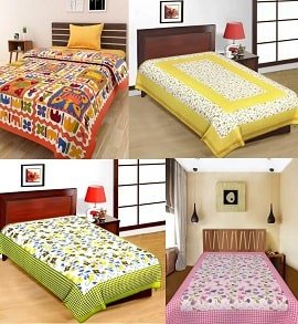 Cotton Single Bed sheets starts Rs.225
