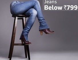 Women’s Jeans & Trousers below Rs.799 (Up to 75% Off) @ Amazon