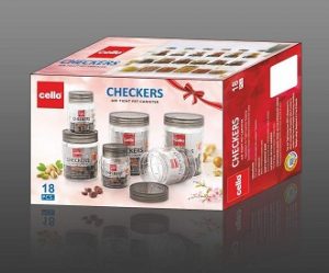 Cello Checkers Plastic PET Canister Set 18 Pieces for Rs.399 – Amazon