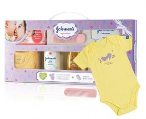 Johnson's Baby Care Collection with Organic Cotton Baby Dress Gift Set (8 Pieces)