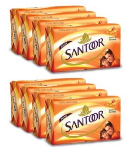 Santoor Sandal and Turmeric Soap (125 g x 8) for Rs.240 – Amazon