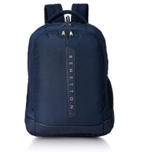 United Colors of Benetton 24 Ltrs Navy Blue Laptop Backpack for Rs.1599 (Limited Period Deal)