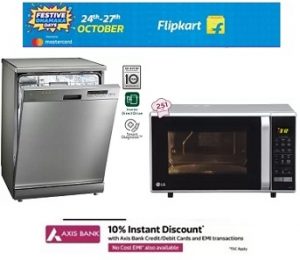Flipkart Festive Dhamaka Sale – Microwave & Dishwasher up to 42% Off + Extra 10% Off with AXIS Debit / Credit Cards