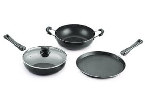 Nirlon Non-Stick Aluminium Cookware Set 4-Pieces