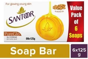 Santoor Glycerine PureGlo Soap (125 x 6) worth Rs.540 for Rs.269 – Amazon