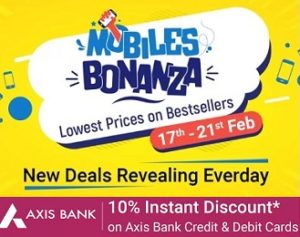 Mobile Bonanza: Extra 10% off on AXIS Debit / Credit Cards @ Flipkart