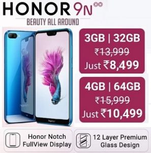 Flat Rs.5500 Off on Honor 9N from Rs. 8,499 – Flipkart