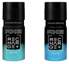 AXE Recharge Marine Splash & Ocean Breeze Combo Pack Deodorant Spray (300 ml, Pack of 2) for Rs.183 – Amazon