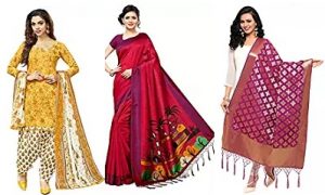 Kanchnar Women’s Sarees, Salwar Suits & Dupatta – Minimum 65% off @ Amazon