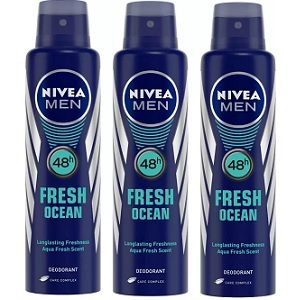 Nivea Men Fresh Ocean Deodorant Combo Body Spray - For Men (450 ml, Pack of 3)