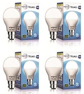 Wipro Tejas Base B22 9-Watt LED Bulb (Pack of 4) for Rs.299 – Amazon
