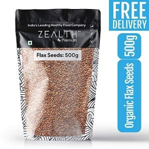 Zealth Raw Flax Seeds | Organic | Gluten Free 500g for Rs.188 – Amazon