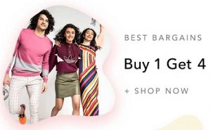 Myntra Clearance Sale: Buy 1 Get 4 | Buy 1 Get 2 | Buy 1 Get 1