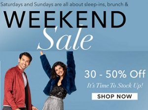 Myntra Weekend Sale – 30% – 75% off