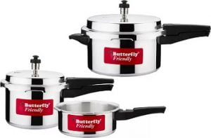 Butterfly Friendly 2 L 3 L 5 L Pressure Cooker (Aluminium) for Rs.1499 – Amazon