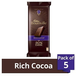 Cadbury Bournville 50% Cocoa Dark Chocolate Bar (80gm x 5) worth Rs.450 for Rs.249 – Amazon