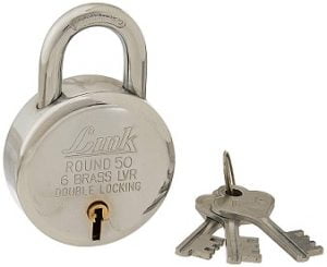 Link BCP-Round-50 Double Locking 50mm Steel Lock with Hardened Shackle (Pack of 2)