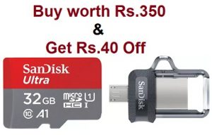 Buy worth Minimum Rs.350 & Get Rs.40 Off