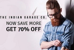The Indian Garage Men’s Clothing – Flat 70% off @ Myntra