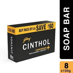 Cinthol Confidence+ Soap (100 g x 8)