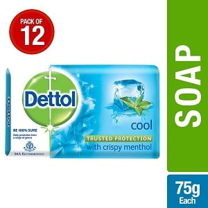 Dettol Cool Soap – 75 g (Pack of 12) worth Rs. 360 for Rs.252 – Amazon