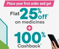Netmeds: Get Flat 25% instant Discount on All Medicines +100% NMS Super Cash + Free Delivery