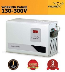 V-Guard AD4 Volta 5540 Stabilizer for 1.5 Ton AC (130V-300V) for Rs.4499 – Amazon