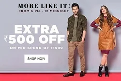 Myntra Fashion Styles – Extra Rs.500 off on Min Purchase of Rs.1999 (Limited Period Deal)