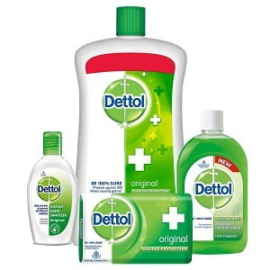 Dettol Sanitizer Original 50 ml with Handwash Original 900 ml, Dettol Original Soap 125g and Multi Hygiene 200ml