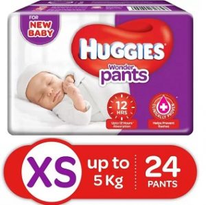 Huggies Wonder Pants Diaper – XS (24 Pieces) for Rs.168 | Buy 3 for Rs.160 @ Flipkart