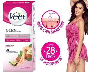 Veet Full Body Waxing Kit for Normal Skin 20 strips for Rs.188 – Amazon