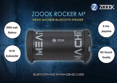 Zoook Rocker M2-Mean Machine 5-in-1 Hi-Fi Bluetooth Speakers for Rs.1399 – Amazon (Limited Period Deal)