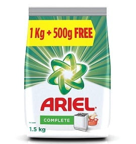 Ariel Complete Detergent Washing Powder 1.5 kg worth Rs.369 for Rs.225 – Amazon