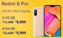 Redmi 6 Pro Mobile (4GB RAM, 64GB) for Rs.9,999 – Amazon (Lowest ever Price)