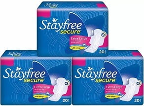 Stayfree Secure XL Wings Sanitary Pad (Pack of 60) worth Rs.324 for Rs.259 – Flipkart