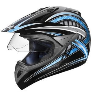 Studds Motocross D2 Helmet With Visor (Black N1, M)