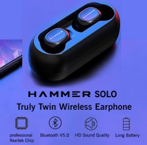 HAMMER Solo Truly Twin Wireless Bluetooth V5.0 Earbuds for Rs.1649 – Myntra