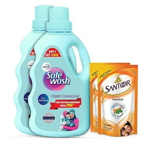Safewash 1kg Woolen Liquid Detergent 2 Handwash Refill Free worth Rs.350 for Rs.245 – Amazon