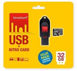 Strontium 32GB USB and 32GB Nitro MicroSD 85MBPS- Pack of 2 for Rs.569 – Amazon