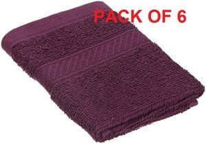 Trident Everyday Plus Solid 6 Piece 400 GSM Cotton Face Towel for Rs.146 – Amazon