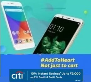 Jaw Dropping Deals on Mobile Phone + Extra 10% off with CITI Debit / Credit Cards (Max Discount Rs.3000) from 17th – 18th Oct