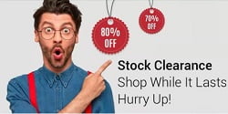 Stock Clearance Sale: 70% – 80% Off on Clothing, Footwear & Accessories