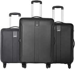 Safari Thorium Sharp Anti-Scratch Set of 3 Check-in 4 Wheel Hard Suitcase